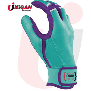 Guantes de bateo de béisbol profesionales en cuero con cierre atado Mano de dedo completo - Product Image 5