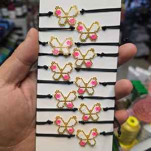 Miyuki สร้อยข้อมือรูปผีเสื้อชุบทองโบฮีเมียนสำหรับเด็กกำไลข้อมือลูกปัดควอทซ์ - Product Image 1