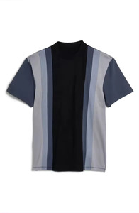 Manufacturer Wholesale Cotton <b>T</b>-<b>Shirt</b> for <b>Men</b> Custom Logo 3D Printed Jersey with Short Length Striped Design - Product Image 3