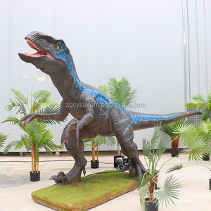 กลางแจ้งกันน้ําขนาดชีวิตเครื่องกล Animatronic Velociraptor ประติมากรรมไดโนเสาร์เหมือนจริงสําหรับขาย - Product Image 1