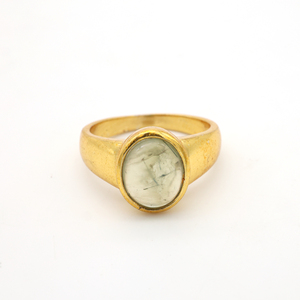 Moss Agate Brass <b>Ring</b> 18k <b>Gold</b> Plated Vintage Band Wholesale <b>Ring</b> for women - Product Image 1