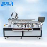 Machine de distribution de colle de type grand format avec portique suspendu et poste de surveillance pour l'opérateur
