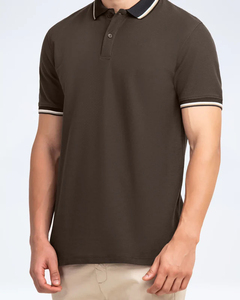 Camisa de golf transpirable de algodón con estampado bordado personalizado para hombre, ropa de golf con logotipo personalizado, Polo de algodón de alta calidad - Product Image 2