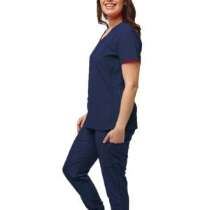 Stylish Unisex Winter Hospital Uniform Set Breathable Spandex Scrub Lace-up Shirt Pant Convenient Woven Custom Colors & Sizes - Product Image 2