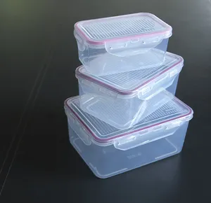 थोक रसोई प्लास्टिक खाद्य कंटेनर के साथ सेट 3 टुकड़े सबसे अच्छा गुणवत्ता वाले प्लास्टिक खाद्य कंटेनर वायुरोधी 4 ताला टैब वियतनाम