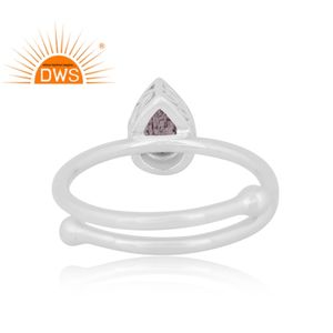 Vente chaude Fine Sterling Silver Natural Labradorite Gemstone Bague réglable Fabricant de bijoux - Product Image 4