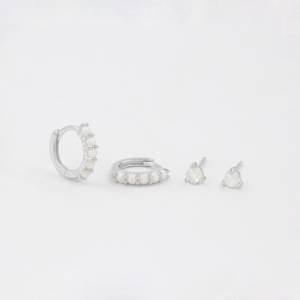 Boucles d'oreilles originales en argent 925 véritable, bijoux de haute qualité, opale, simples et élégantes, à prix bas - Product Image 1