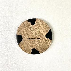 Posavasos para taza de té, posavasos de madera y resina para bebidas, almohadillas redondas de madera para aislamiento térmico, alfombrillas y almohadillas elegantes, utensilios de cocina - Product Image 3