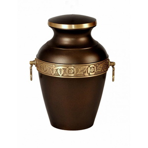 Cercueil en métal en laiton fabriqué à la main conception de bande florale élégante urne de crémation humaine adulte pour les services funéraires - Product Image 4