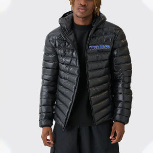 Veste matelassée en duvet de canard d'hiver sur mesure, logo brodé personnalisé, veste à bulles d'hiver rembourrée en coton pour hommes, service OEM - Product Image 1