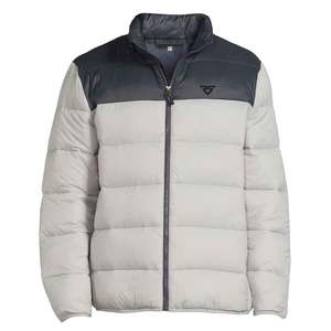 Men's High Quality Soft <b>Silver</b> Grey <b>Puffer</b> <b>Jackets</b> with Collar Full Zipper Two Side Pockets for Winter - Product Image 1