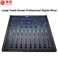 Console de mixage numérique professionnelle HuiDu HD-X10 10 canaux avec faders motorisés, effets DSP et alimentation fantôme 48V pour scène live et karaoké