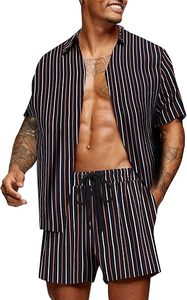 Ensemble polo d'été léger et respirant en maille mi-longue pour homme, tenue décontractée streetwear avec taille élastique, vêtement confortable - Product Image 2
