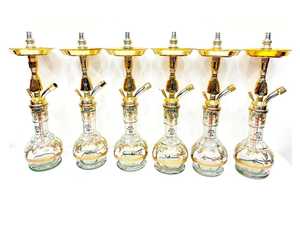 Chicha miniature en laiton massif de luxe Farida, finition laquée gravée à la main, design traditionnel égyptien, logo personnalisé, personnalisable - Product Image 4