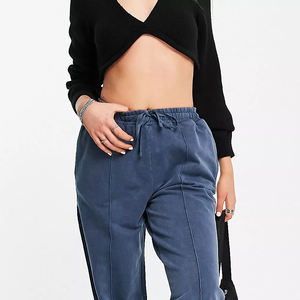 Women's High Quality Cotton Sweatpants Custom <b>Letter</b> Printed Long Acid Wash Jogger for Outdoor Casual Fitness Flat Front Style - Product Image 6