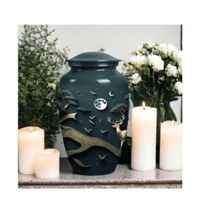 Urnas de Metal de nuevo diseño de alta calidad para cenizas humanas adultas Fabricante Exportador de India Suministros funerarios Urnas de cremación - Product Image 2