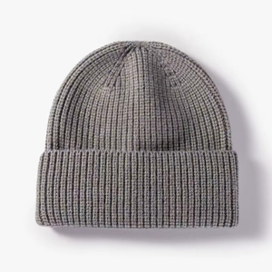 Bonnet en tricot côtelé uni de haute qualité, prix direct d'usine, pas cher, en gros, unisexe, chaud pour l'hiver, voyage à la plage, bonnet blanc - Product Image 5