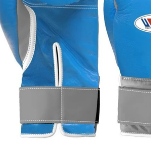 Gants de boxe professionnels en cuir gris bleu ciel avec fermeture velcro au poignet, gants d'entraînement et de sparring pour hommes et femmes - Product Image 6