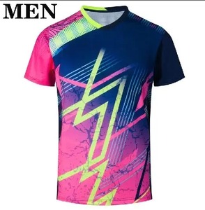 T-shirt à séchage rapide 2026 T-shirt pour hommes badminton costume d'entraînement été ample décontracté à manches courtes col rond haut fitness en plein air - Product Image 6