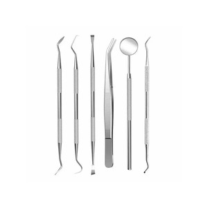 Kit d'hygiène dentaire 6 pièces grattoir à dents nettoyage et élimination du tartre Kit d'outils d'examen dentaire ensemble d'instruments chirurgicaux - Product Image 2