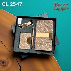 Juego de Regalo Promocional Hecho a Mano con Diseño Premium, Cuaderno de Cuero Personalizado con Serigrafía, Llavero, Bolígrafo y Tarjetero - Product Image 2