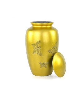 Urnes funéraires en métal en aluminium pour cendres et restes mortels | Magnifiques urnes faites à la main pour humains et animaux de compagnie (papillon crayonné) - Product Image 3