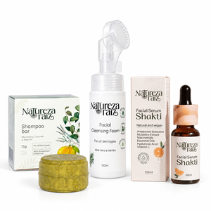 Trio Esencial para Cabello y Rostro: Barra de Champú, Espuma Limpiadora Facial y Suero Facial - Product Image 1