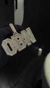 Iced Out Custom Letter VVS Moissanite Diamond Rhodium Plated Hip Hop <b>Charm</b> Unisex Every Day Wear Pendant - Product Image 3