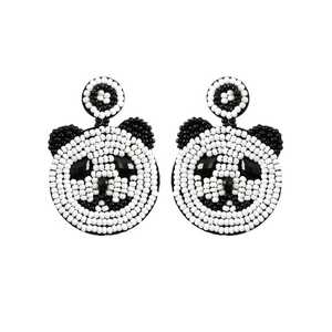 Nuevos Pendientes Colgantes de Cuentas con Diseño de Cara de Panda para Mujer, Temática de Superhéroes, con Cuentas de Semilla, Estilo Artístico y de Moda - Product Image 3
