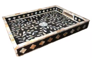 Plateau de service gratuit avec de beaux détails faits à la main 2025 plateau de haute qualité pour la cuisine maison hôtel et stockage des aliments ou utilisation d'affichage - Product Image 6