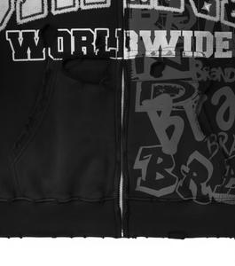 Sweat-shirts pour hommes de haute qualité en coton 100% surdimensionnés, lavés à l'acide, avec impression sérigraphique, broderie vintage personnalisée et strass - Product Image 5