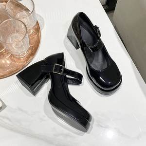 Sandales à talons hauts pour femmes de haute qualité, en cuir véritable, polyvalentes, confortables et décontractées - Product Image 2