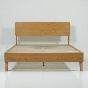 Vietnam Wholesale Solid Oak Wood <b>Bed</b> <b>Frame</b> <b>Platform</b> <b>Bed</b> Queen Size Wooden <b>Bed</b> Minimalist Bedroom Furniture OEM/ODM - Product Image 1
