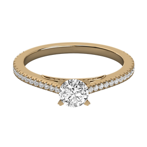 Anillo de Diamante Cultivado en Laboratorio, Solitario, en Oro Amarillo de 14K, Joyería Fina Geométrica para Compromiso o Promesa, Certificado IGI - Product Image 3