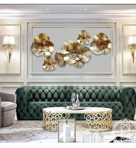 Art mural en fer métallique Art déco Or Design moderne Panneaux décoratifs pour salon Chambre Décoration de la maison Anniversaire - Product Image 6