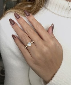Igi แหวนหมั้นเพชรตัด1CT 18K ทองคำแท้แหวนของขวัญเพชรคลาสสิกแหวนของขวัญ14K เครื่องประดับความบริสุทธิ์ ODM - Product Image 5