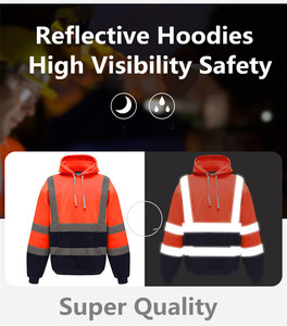 Sudadera con Capucha de Seguridad Reflectante de Alta Visibilidad y Calidad Superior con Logotipo Personalizado al por Mayor - Product Image 5