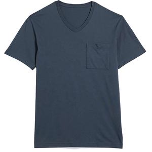 Camiseta Personalizada con Cuello en V de Algodón y Poliéster para Hombre, Camiseta Sólida Transpirable y Económica para Hombre - Product Image 2
