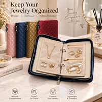 Étui de rangement pour bijoux de voyage avec pochettes transparentes amovibles à fermeture éclair, classeur de rangement pour boucles d'oreilles, colliers et bagues