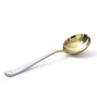 Cuillère à thé en acier inoxydable avec logo personnalisé, manche long, capacité de 10 ml, plaquée or, compatible lave-vaisselle et écologique