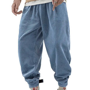 <b>Winter</b> <b>Warm</b> Pants for Men Custom Straight Drawstring Corduroy Casual Track Cargo Pants with Big Pockets - Product Image 1