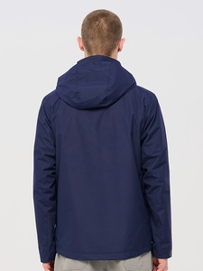 Men Winter Hooded <b>Canvas</b> Windbreaker <b>Jacket</b> Lightweight Windproof Eco-Friendly Breathable Regular Fit Stand Collar Polyester - Product Image 3
