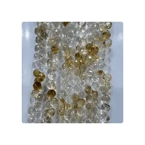 Natural Citrino Quartzo Gemstone Facetada Cebola Gotas Briolette Beads Tamanho 6-7MM Aproximadamente Gemstone Bead Técnicas de Fabricação de Jóias