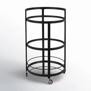 Carrito de Dos Niveles de Cerámica con Acabado Dorado Hecho a Mano, Ecológico, para Hoteles, Bares, Villas Premium, Decoración de Resorts, Seguro, Chapado Americano - Product Image 2