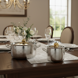 Ustensiles de cuisine de luxe, casseroles en métal, acier inoxydable, couvercles décoratifs martelés à la main, design européen moderne et écologique - Product Image 2