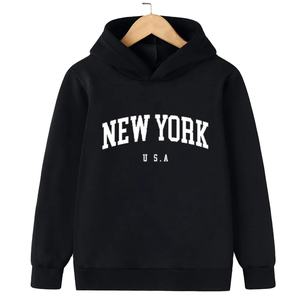 Women's <b>Long</b> Sleeve Embroidered Knitted Lined Hoodie with Letter Pattern Autumn Winter <b>Sweatshirt</b> and Pocket - Product Image 1