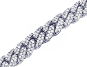 <b>Top</b> Quality Fully Iced Out Moissanite Round Diamond Studded In S925 Sterling <b>Silver</b> Party Wear Hip Hop Cuban <b>Chain</b> - Product Image 2