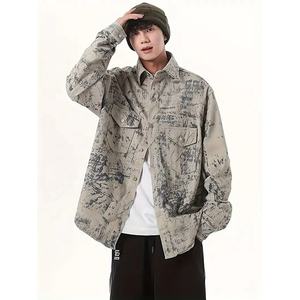 Chaqueta vaquera personalizada para hombre con bordado lavado Vintage 100% algodón Botón de cuerno Puffer para primavera Otoño Invierno - Product Image 4