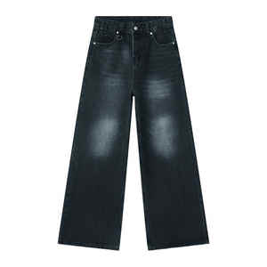 Baggy Straight Loose Straight Washed Knitted para invierno Jeans de mezclilla de alta calidad para hombres Colores de contraste de doble capa gruesos - Product Image 2