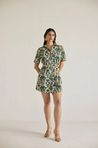 Été Eco-Friendly 100% Cotton Neo-Retro Printed Maxi Dress Women Elegant Office Casual Style Natural Waistline Wholesale - Product Image 3